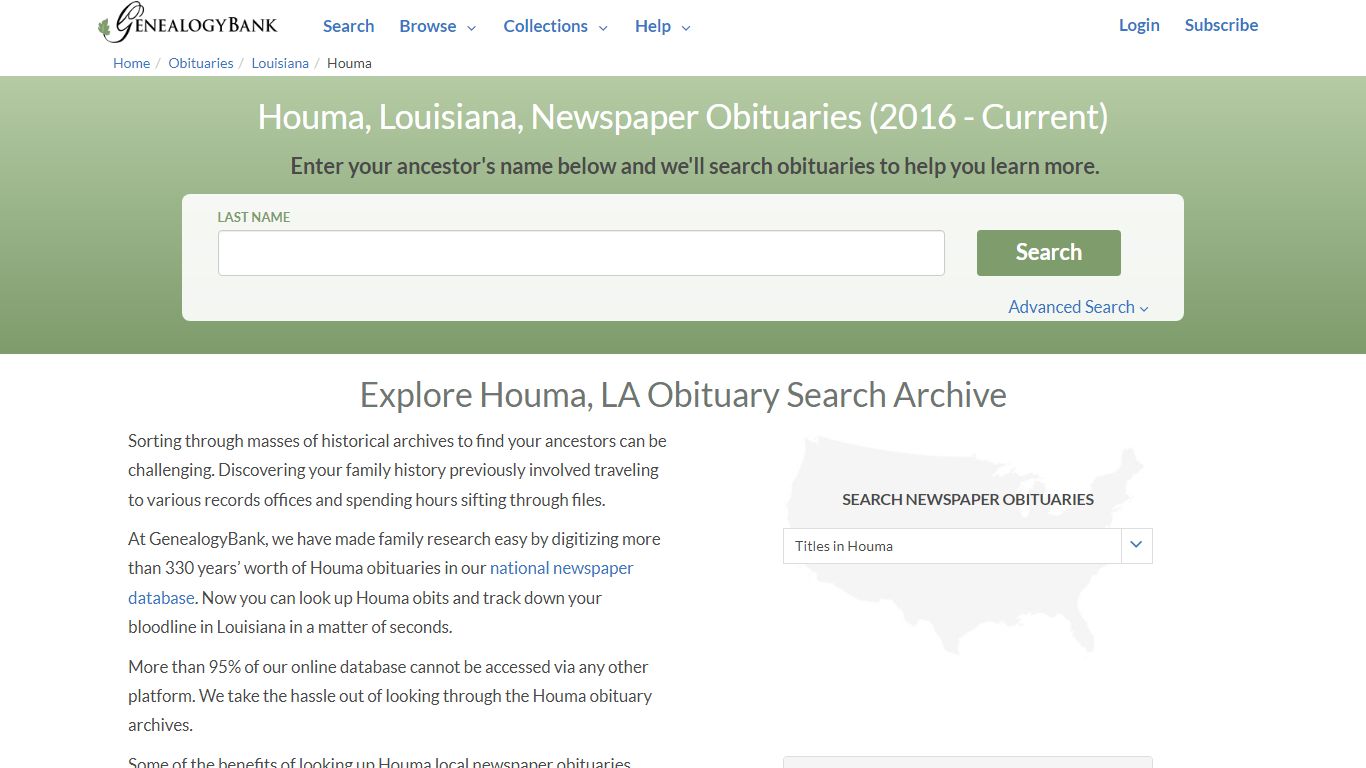 Houma, Louisiana Obituary Archive Search | GenealogyBank - NewsBank